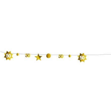 Golden wedding anniversary garland 3,50m foil party decoration