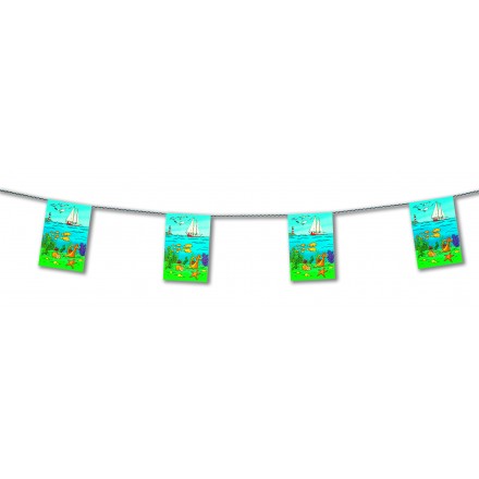 Sea bunting 4,50m banner flags and garland hawaii summer party decoration
