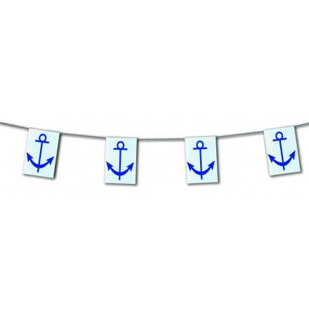 Nautical (Anchor) plastic flag bunting 