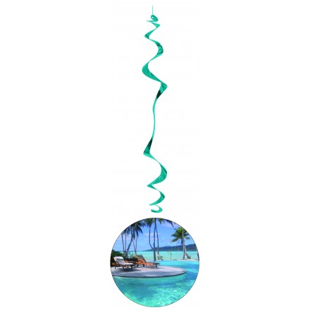 Hawai hanging swirl decoration (Pack of 6) flame proof tropical supplies discount wholesale prices