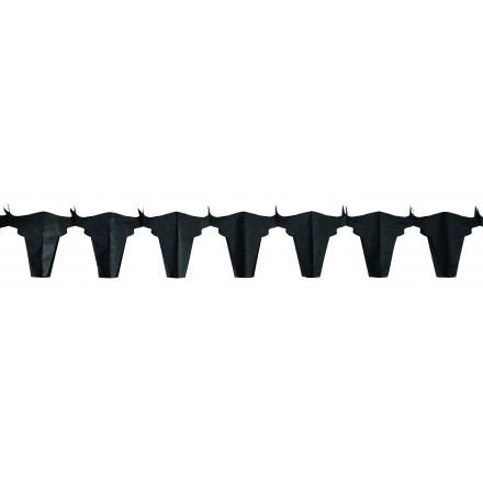 Black bull tissue garland 4,50m flame retardant party decoration Spanish or Wild West