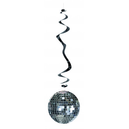 disco ball hanging swirl decoration ( Pack of 6 ) 70s 80s themed party supplies idea