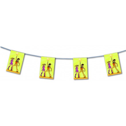 disco bunting 4,50m 70s 80s party decoration flame resistant paper