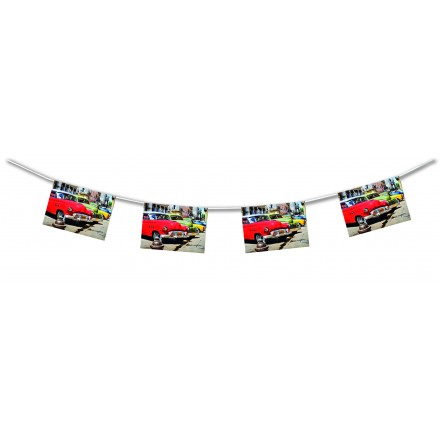 Cuban Cars Bunting 4,50m themed party decoration