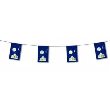 oriental bunting 4,50m flame resistant paper banner and garland