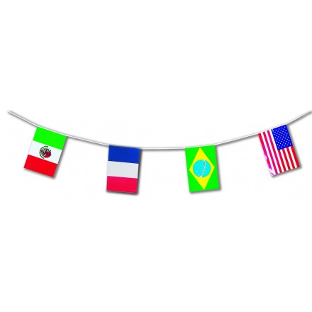 32 Nations Soccer World Cup Flag Bunting Qatar 2022