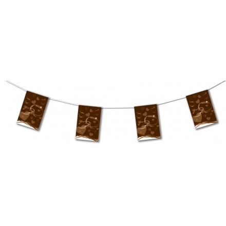 Brown wedding bunting 4,50m party room decoration