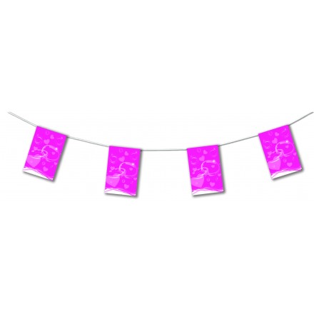 Fuschia wedding bunting 4,50m party room decorating