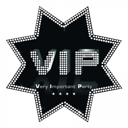 star cutout VIP 34cm black and white party decoration Hollywwod