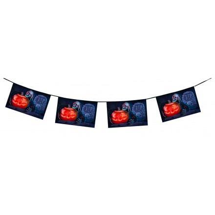 R.I.P. Skull halloween bunting 4,50m flag banner and garland flameproof paper