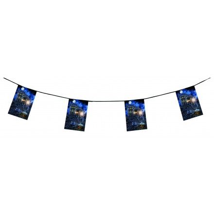 Haunted house halloween bunting 15ft/4,50m flameproof paper party decorating