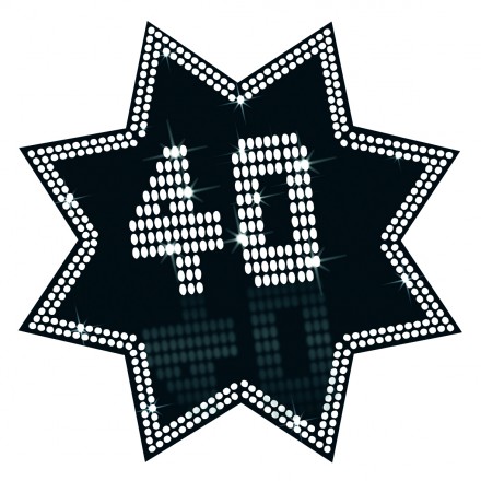 star cutout 40 VIP 34cm cheap 40th birthday decoration black and white