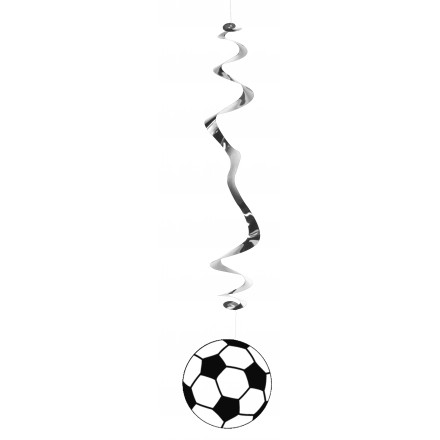 Football hanging swirl decoration ( Pack of 6 ) flame retardant soccer party supplies