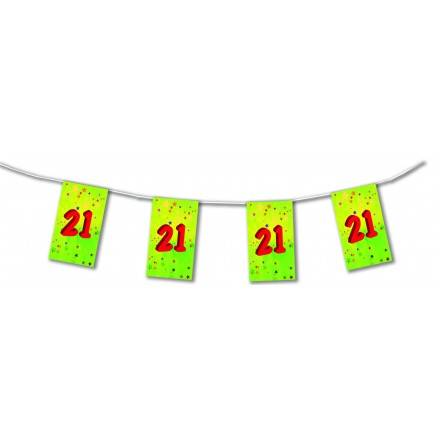 21st birthday bunting 4,50m (15ft) party room decoration