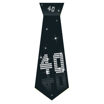 40th Birthday tie black and white party accessory