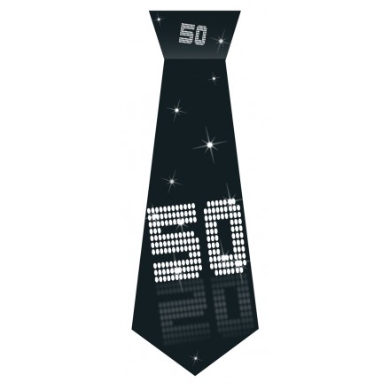 50th Birthday tie black and white party accessory