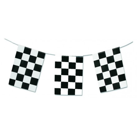 checkered flag bunting black and white party supplies