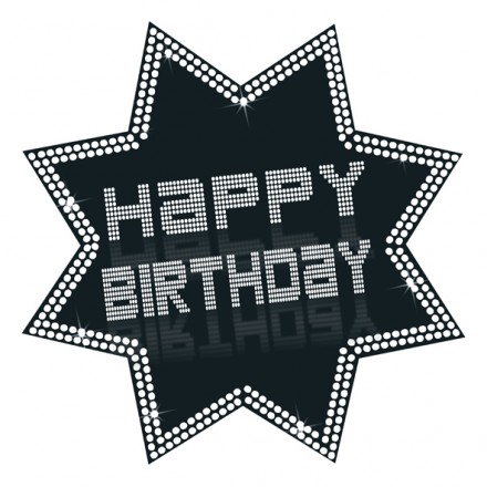 star cutout happy birthday VIP 34cm cheap party supplies black and white