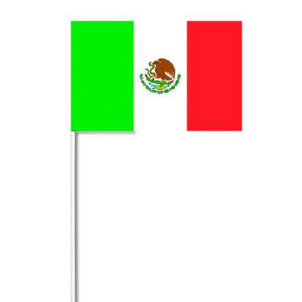 Mexico hand-waving flag 14x21cm ( Pack of 100 ) Mexican paper hand waver party decoration