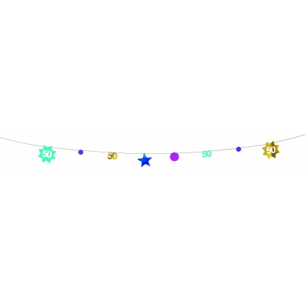 50th birthday garland 3,50m (11,5ft) foil party decoration