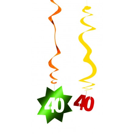 40th birthday hanging swirl decoration flame retardant foil party supplies