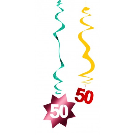 50th birthday hanging swirl decoration flame retardant foil party supplies