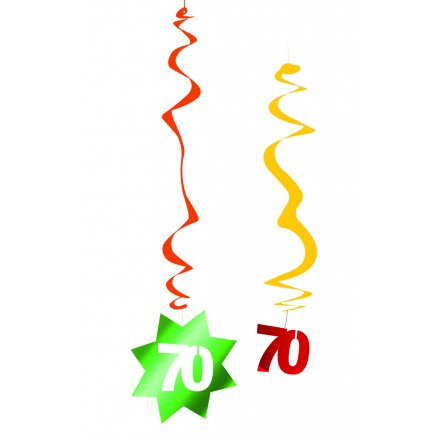 70th birthday hanging swirl decoration flame resistant party supplies