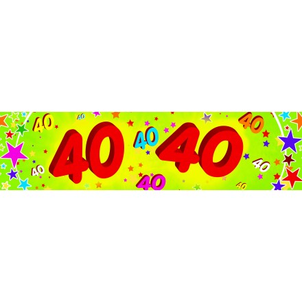 40th birthday banner 0,16x2,44m paper party decoration