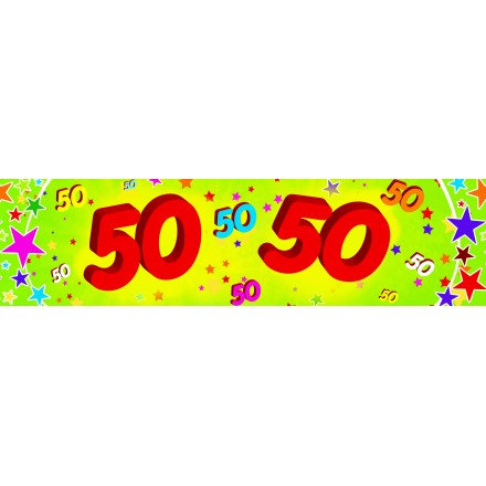 50th birthday banner 0,16x2,44m paper party decoration