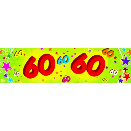 60th birthday banner 0,16x 2,44m paper party decoration