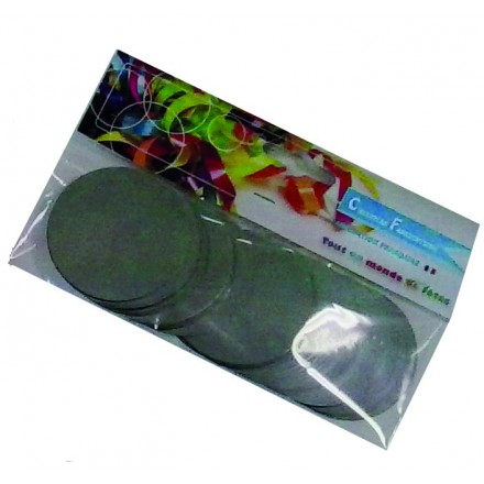 circle 55mm foil silver confetti 50g flame retardant metallic