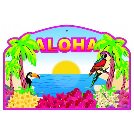 Hawaiian cut out 32 x 47cm aloha hanging party decoration cheap wholesale price