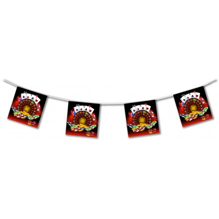 casino games bunting 4,50m flame resistant paper banner themed party decoration