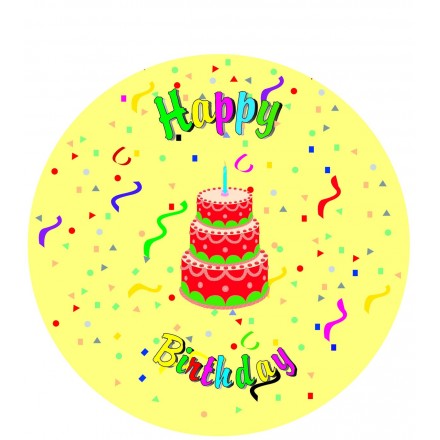 Happy birthday cut out 30cm printed both sides hanging decoration