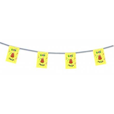 Happy Birthday Bunting 4,50m coloured party banner and garland children and kids