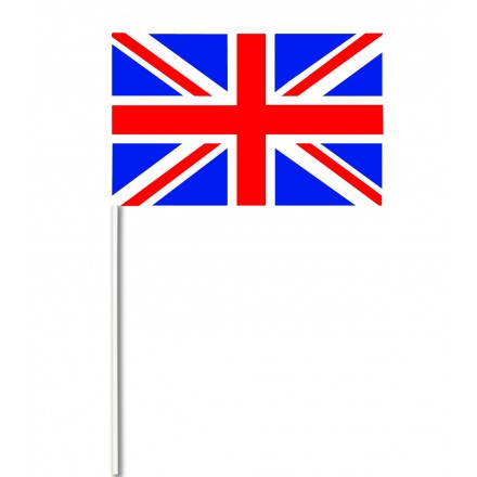 Union Jack paper hand-waving flag