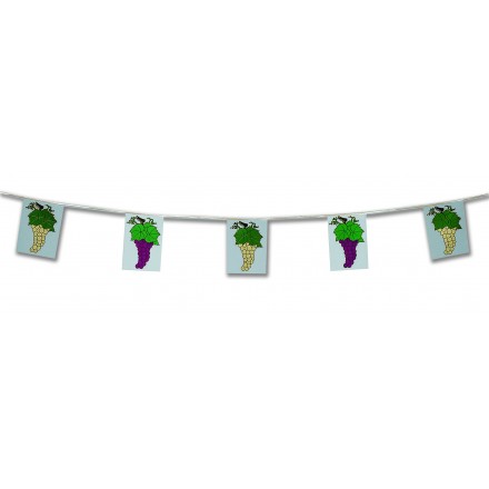 Plastic grape bunting red and white alterned