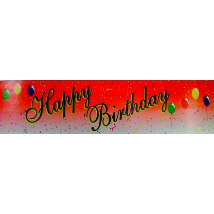 Happy birthday paper banner 0,16x2,44 cheap party decoration and supplies