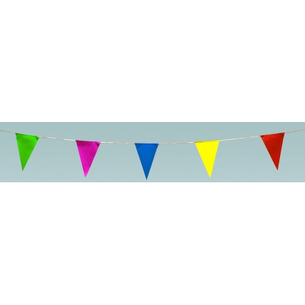 Multi triangular 20x30cm pennant bunting 10m popular plastic banner indoor and outdoor party decoration