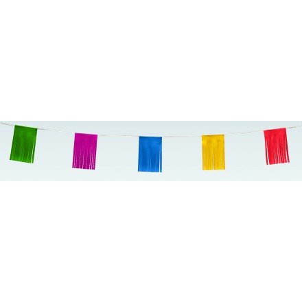 Fringe flag bunting 33ft/10m lengths multi coloured outdoor and indoor party decoration