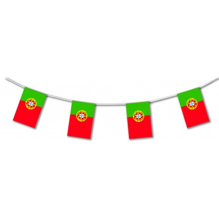 Portugal plastic flag bunting, Lengths: 17ft / 5m banner and garland