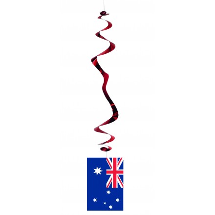 Australian flag hanging swirl decoration ( Pack of 6 ) party supplies and decor