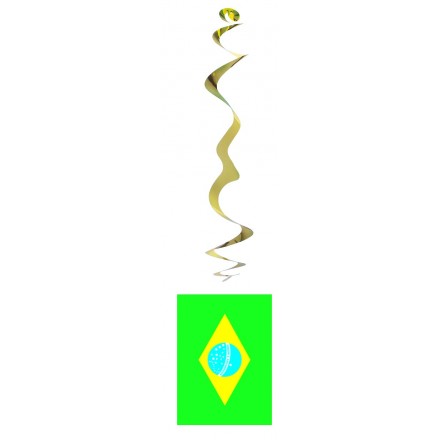 Brazilian flag hanging swirl decoration