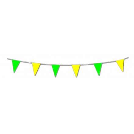 green and yellow pennant bunting 20x30cm 10m long party banner and garland