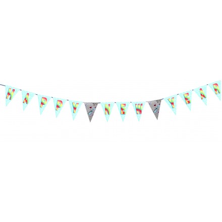 Happy New Year Pennant  Banner 3,20m coloured banner triangle party decoration