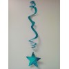 Pack of 6 blue stars hanging decoration