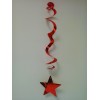 Pack of 6 red stars hanging decorations