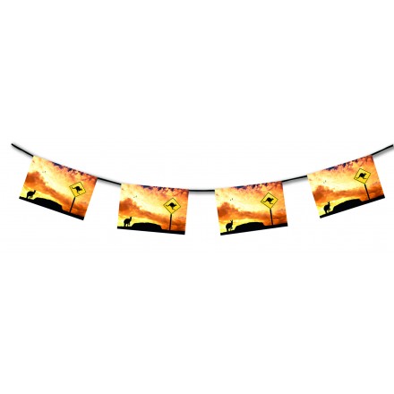 Kangaroo bunting 15ft/4,50m lengths flameproof paper banner Autralia day party decoration idea