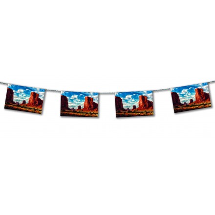 Monument Valley far west bunting 4,50m American party decoration flame retardant paper