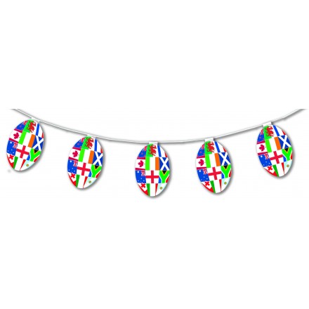 Multinations rugby balloon bunting 17ft/5m 